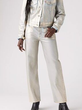 NWT Levi's 501 90's In Foil Optical Illusion